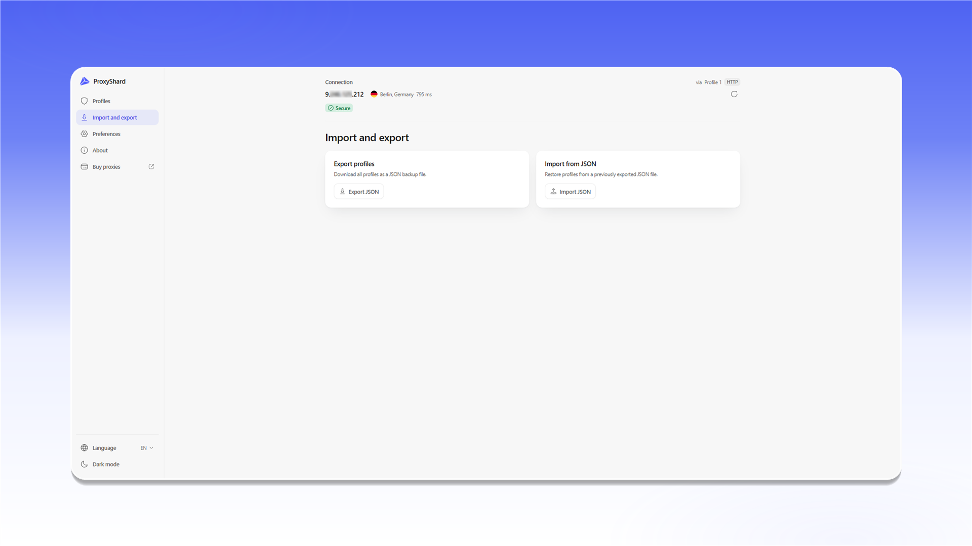 导入和导出 ShardX Extension 配置