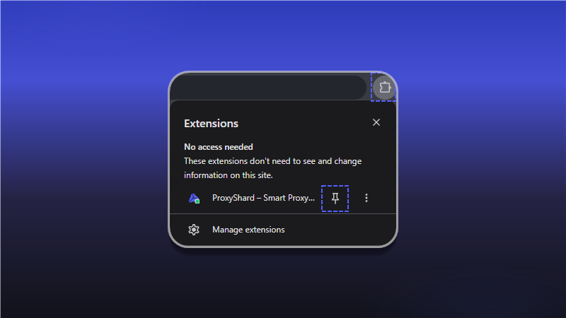 在浏览器中固定 ShardX Extension