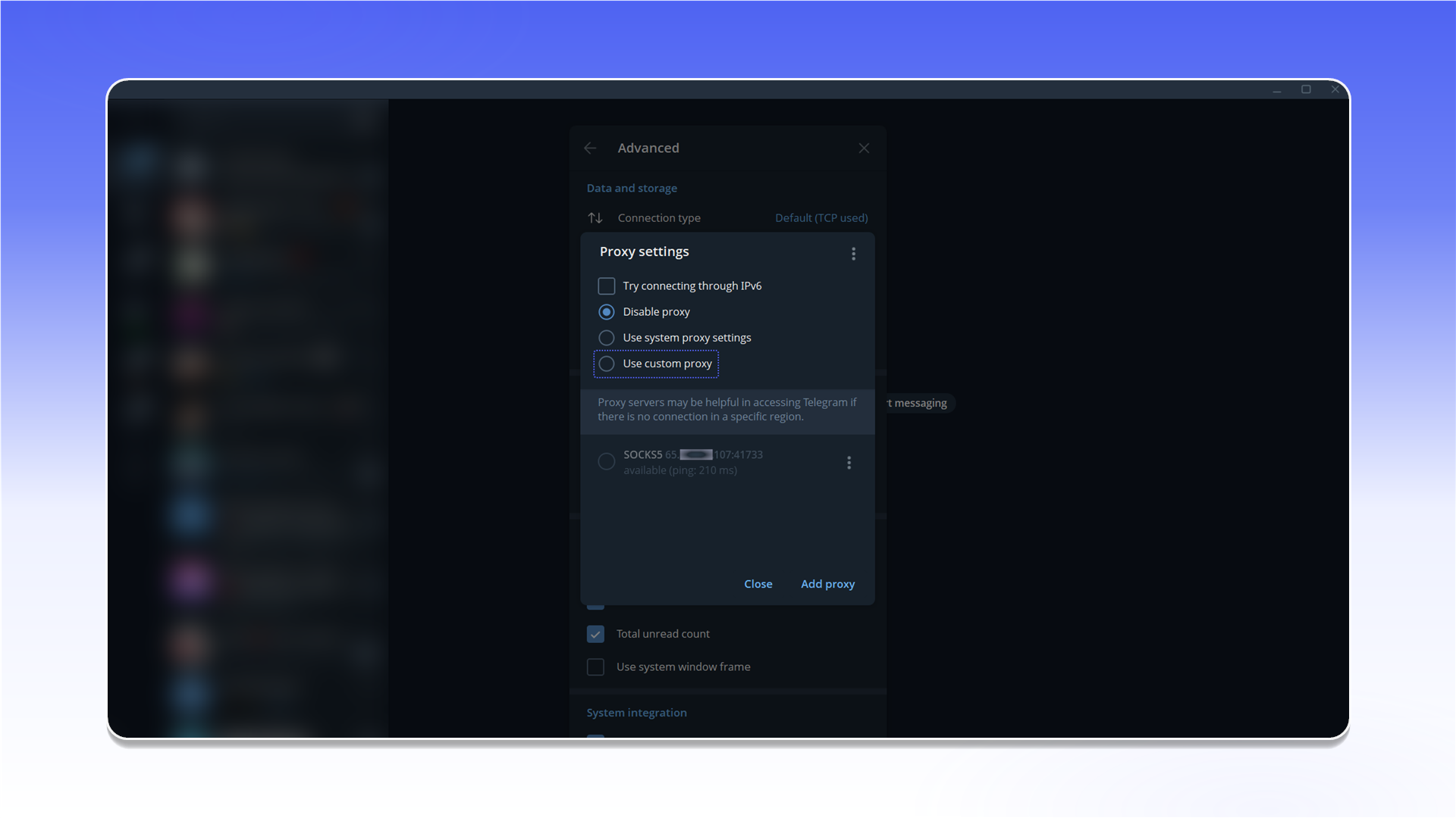在 Telegram Desktop 中配置代理