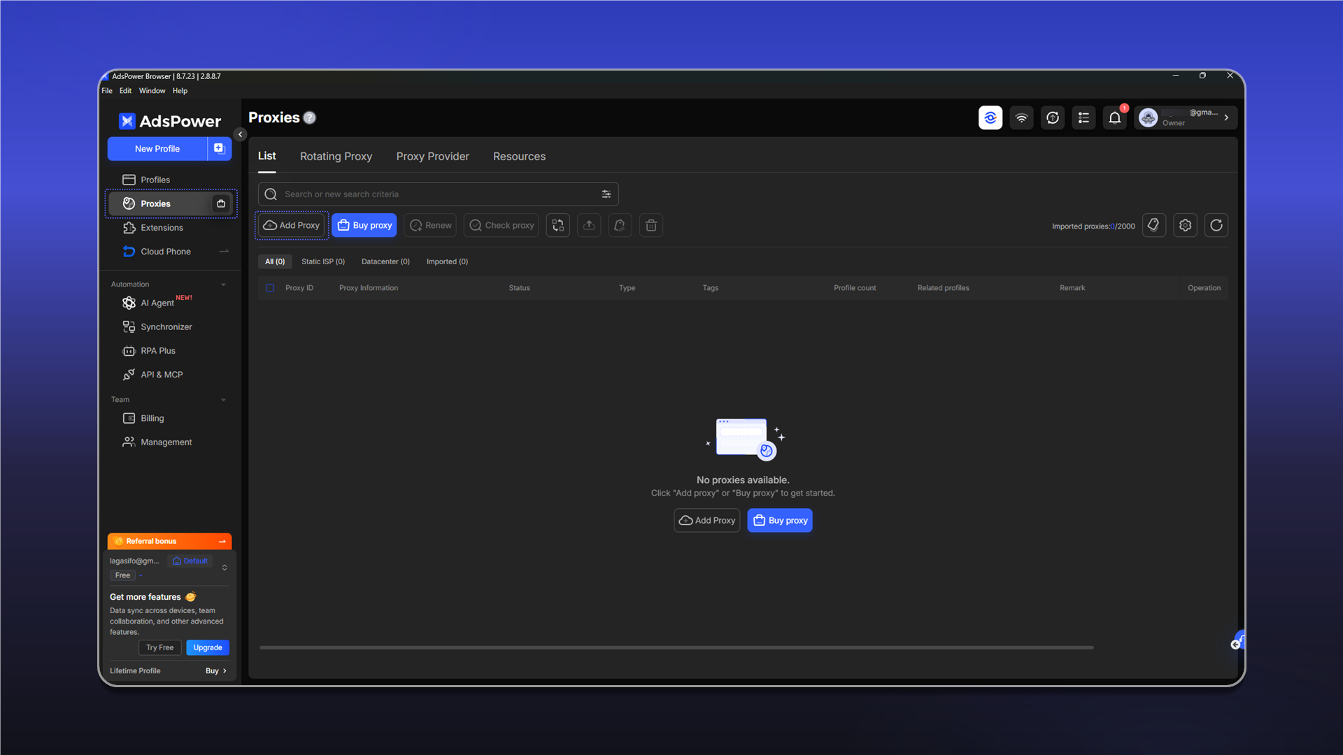 Adding a proxy in AdsPower