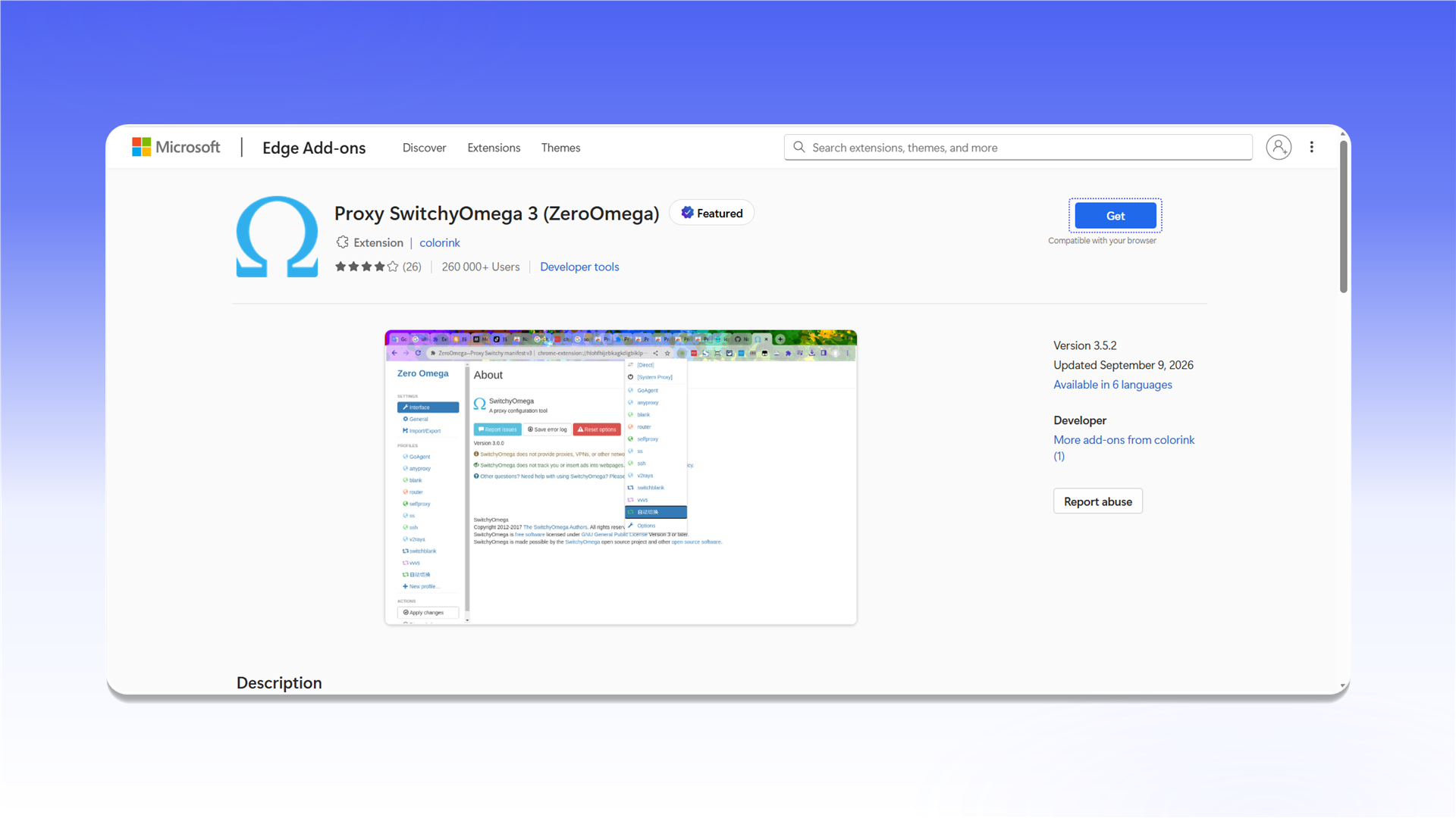 Installing ZeroOmega in Microsoft Edge