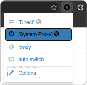Opening ZeroOmega settings