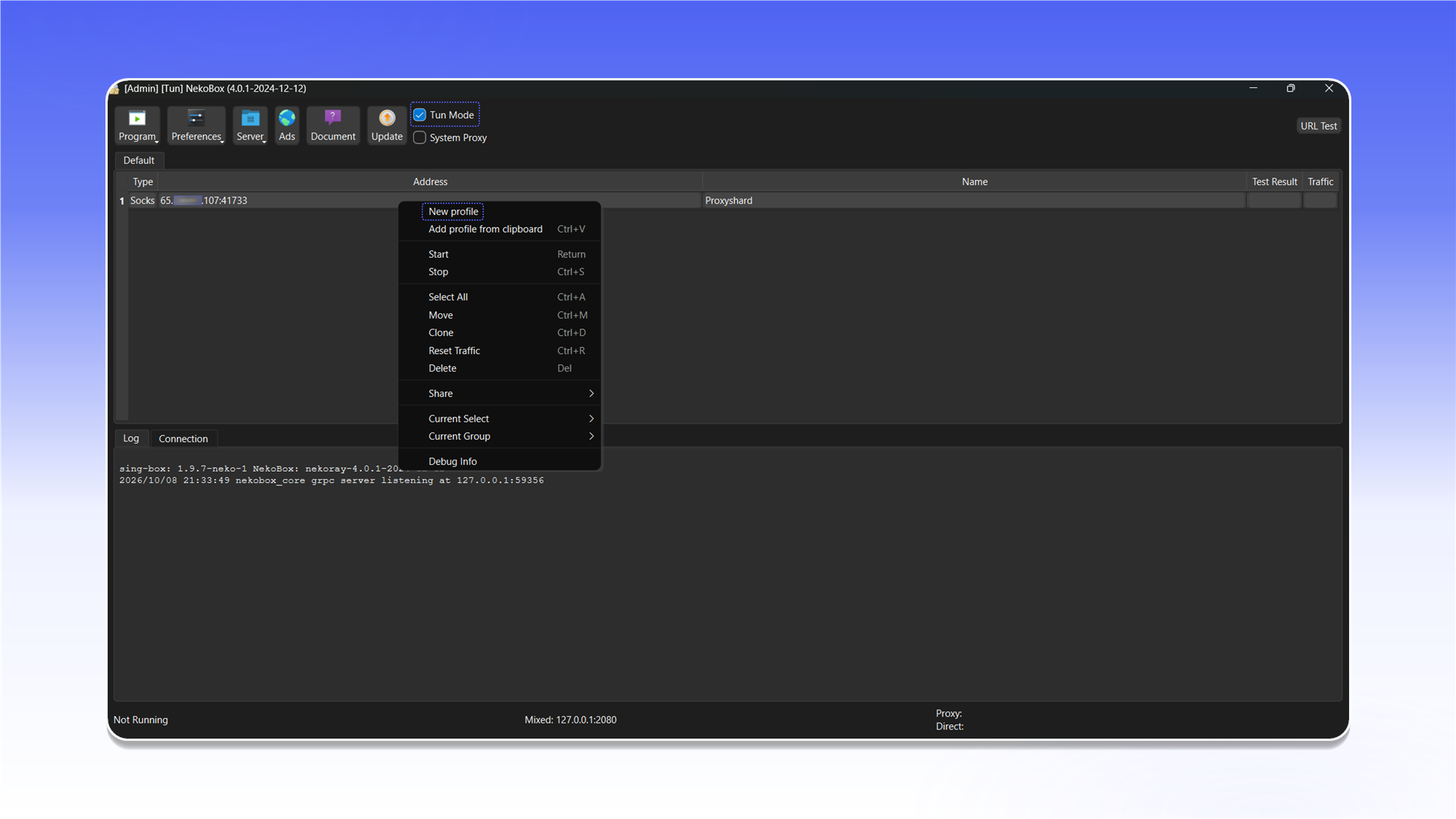 Enabling Tun Mode in NekoRay