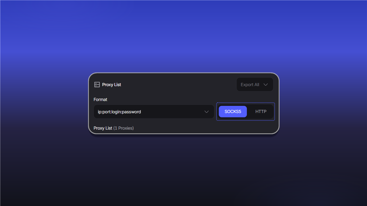 Switching the protocol in Proxy List