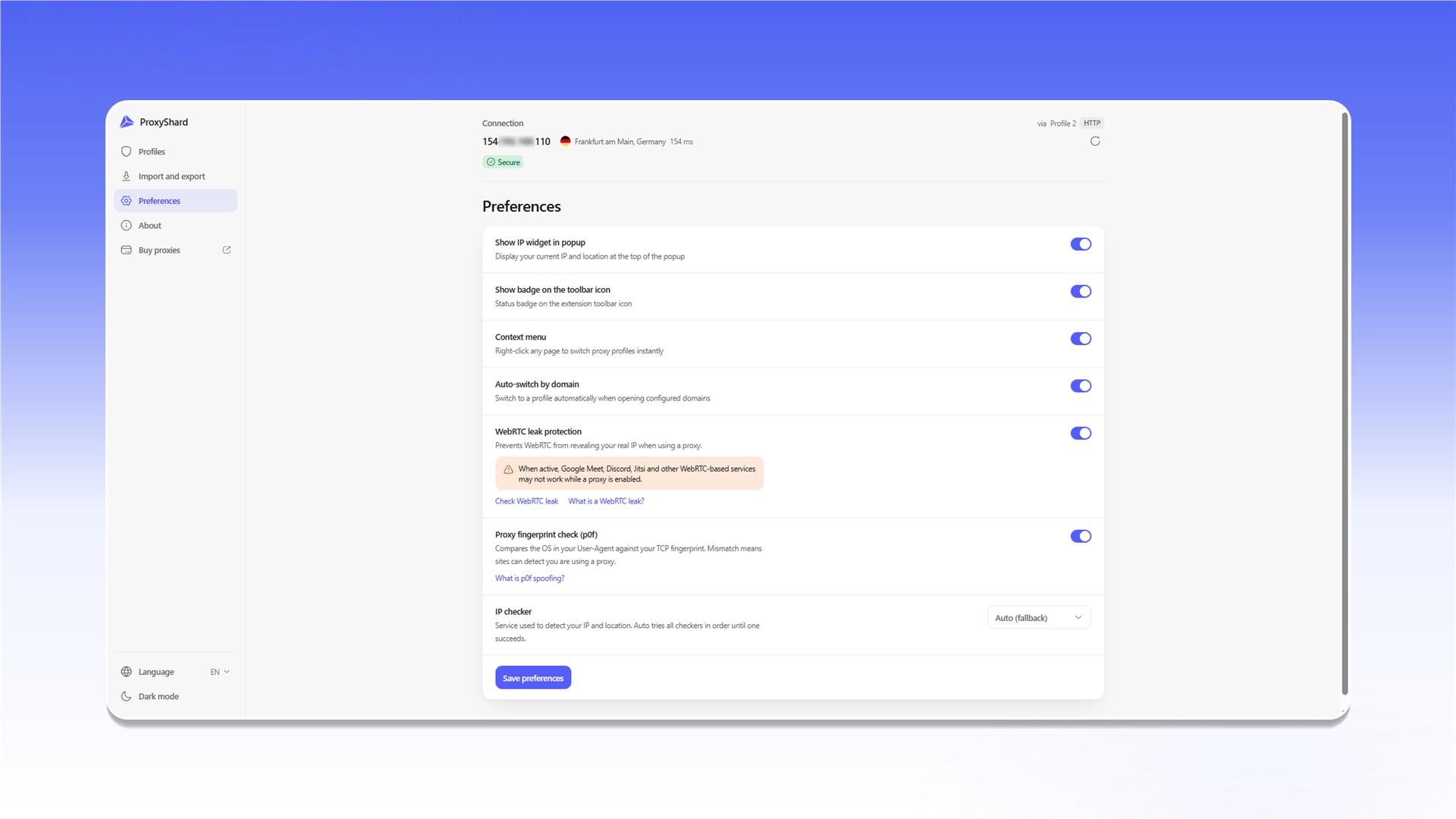 ShardX Extension Preferences