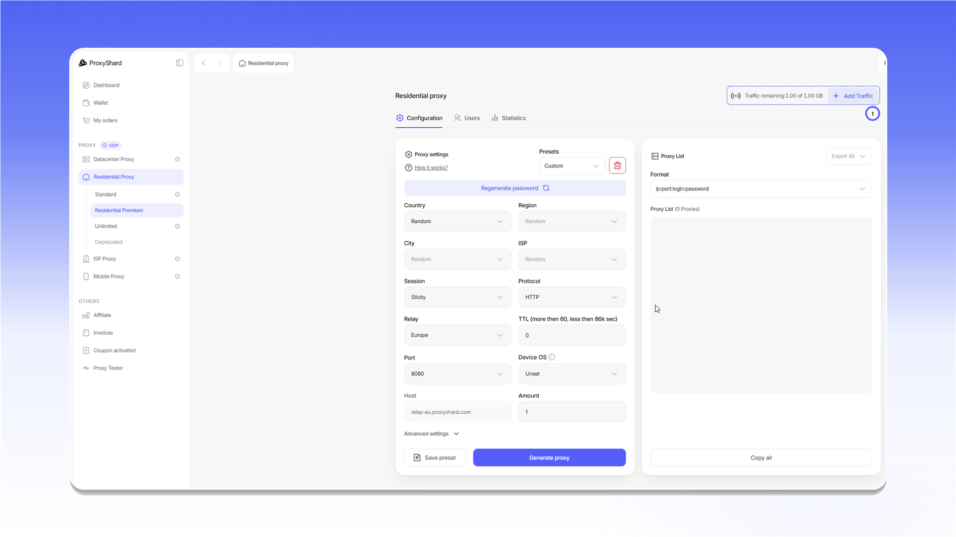 Adding traffic to an order