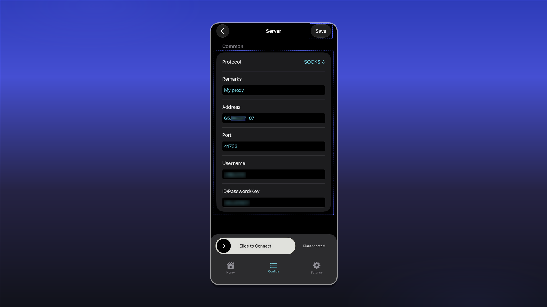 Proxy configuration in V2Box