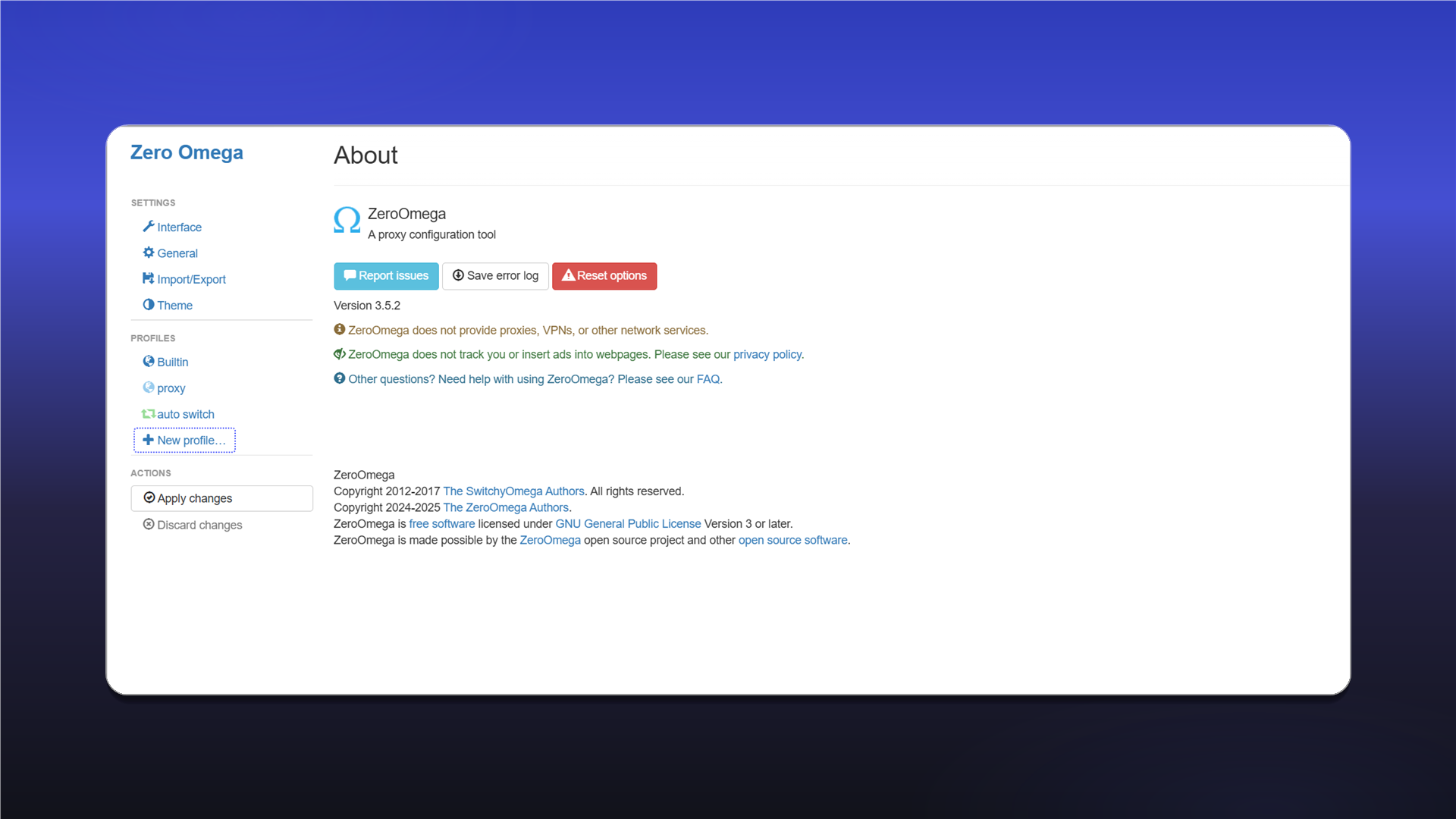 Создание профиля ZeroOmega