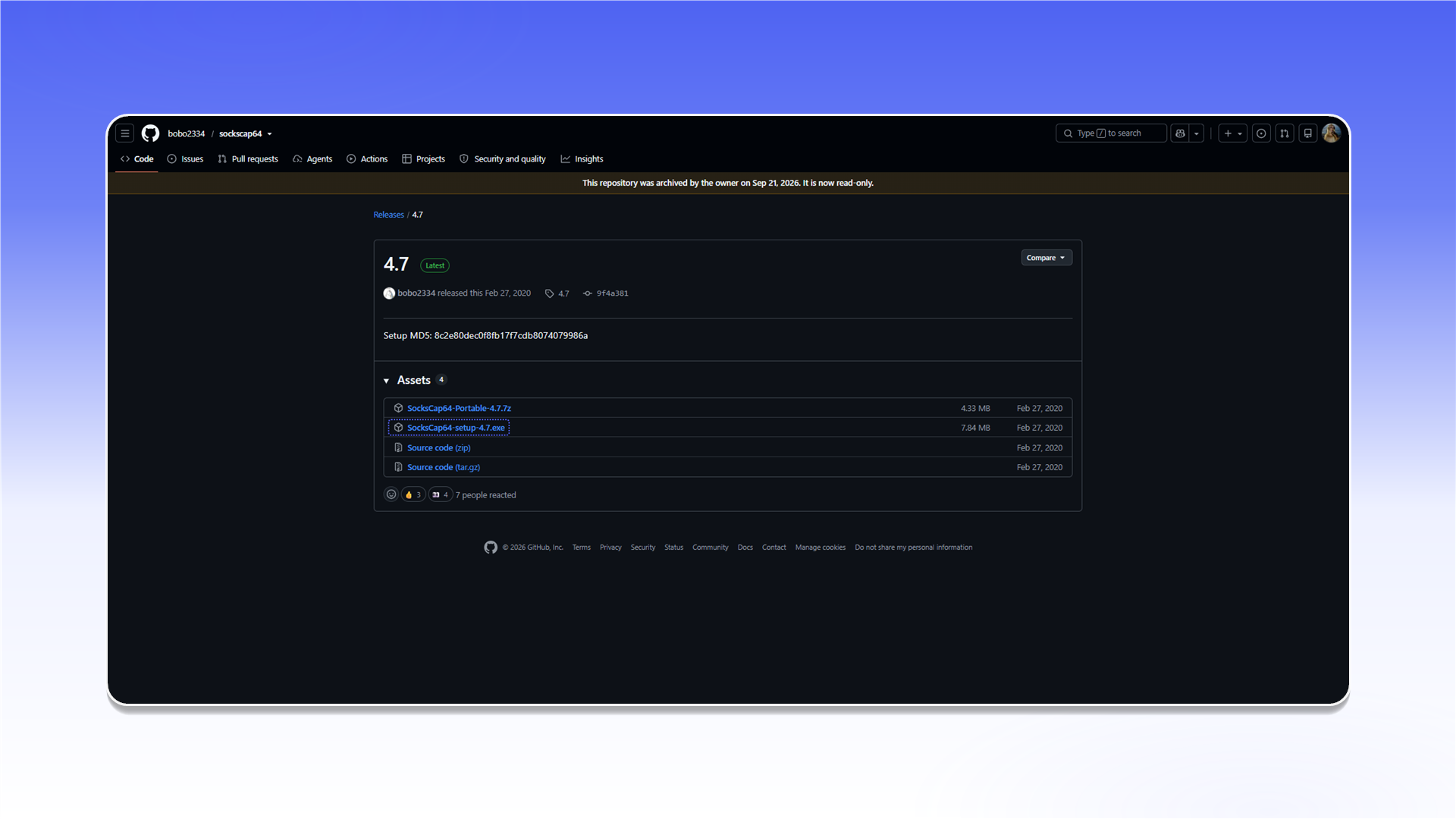 Загрузка SocksCap64 с GitHub