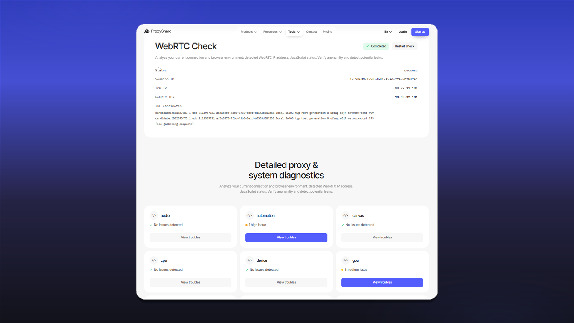 Детальна діагностика IP Checker