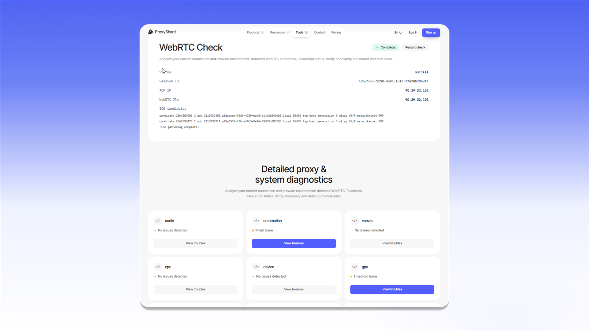 Детальна діагностика IP Checker