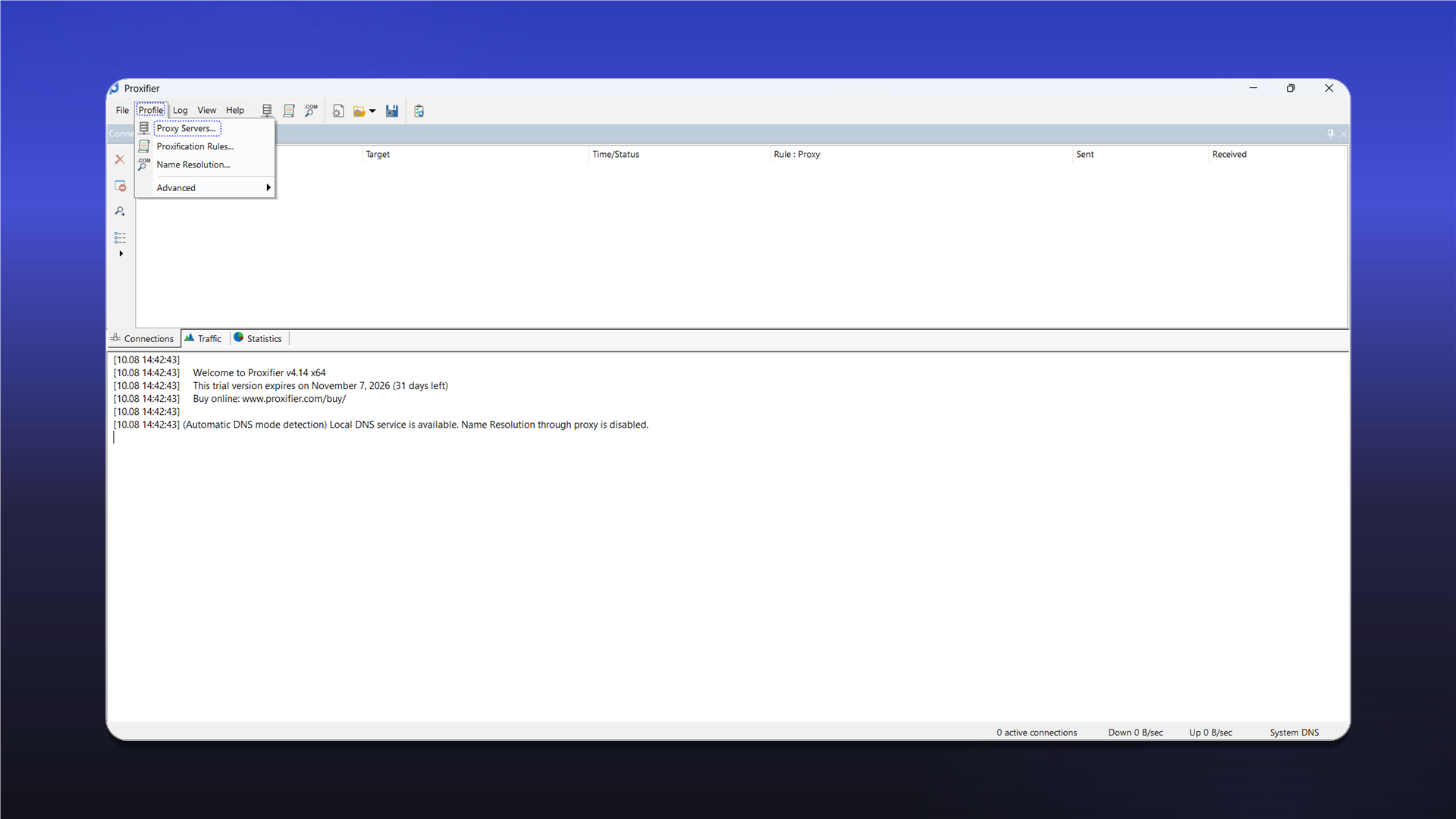 Пункт Proxy Servers у Proxifier