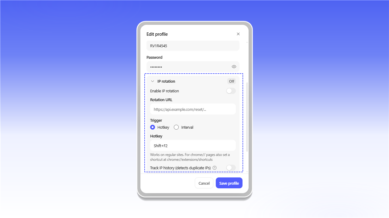 Налаштування IP rotation