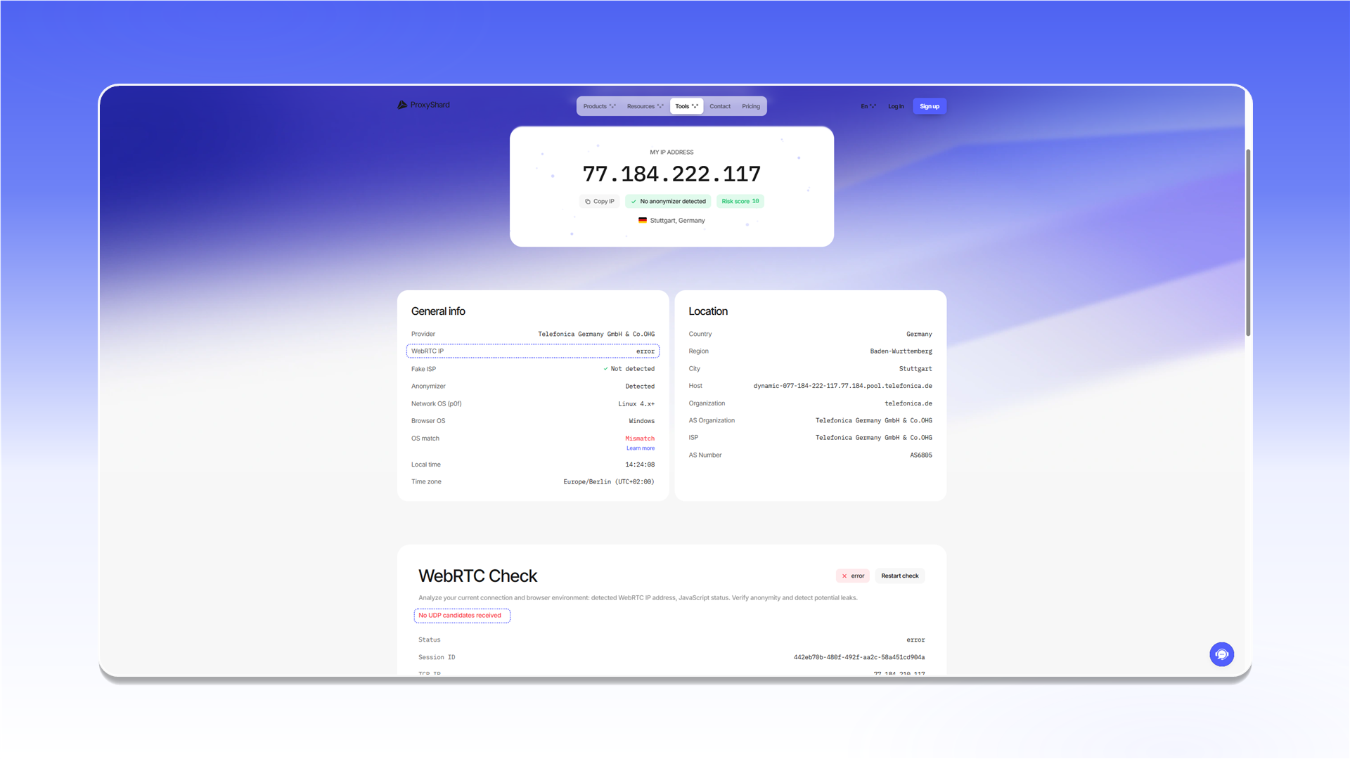 Перевірка WebRTC без UDP-кандидатів
